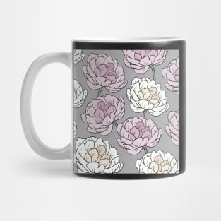 The white and pink peonies in a lovely pattern Mug